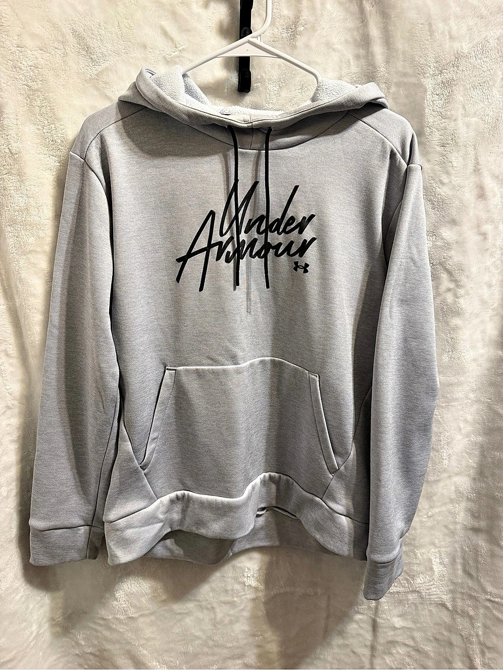 Under Armour Rival Fleece Script Hoodie Gray Medium